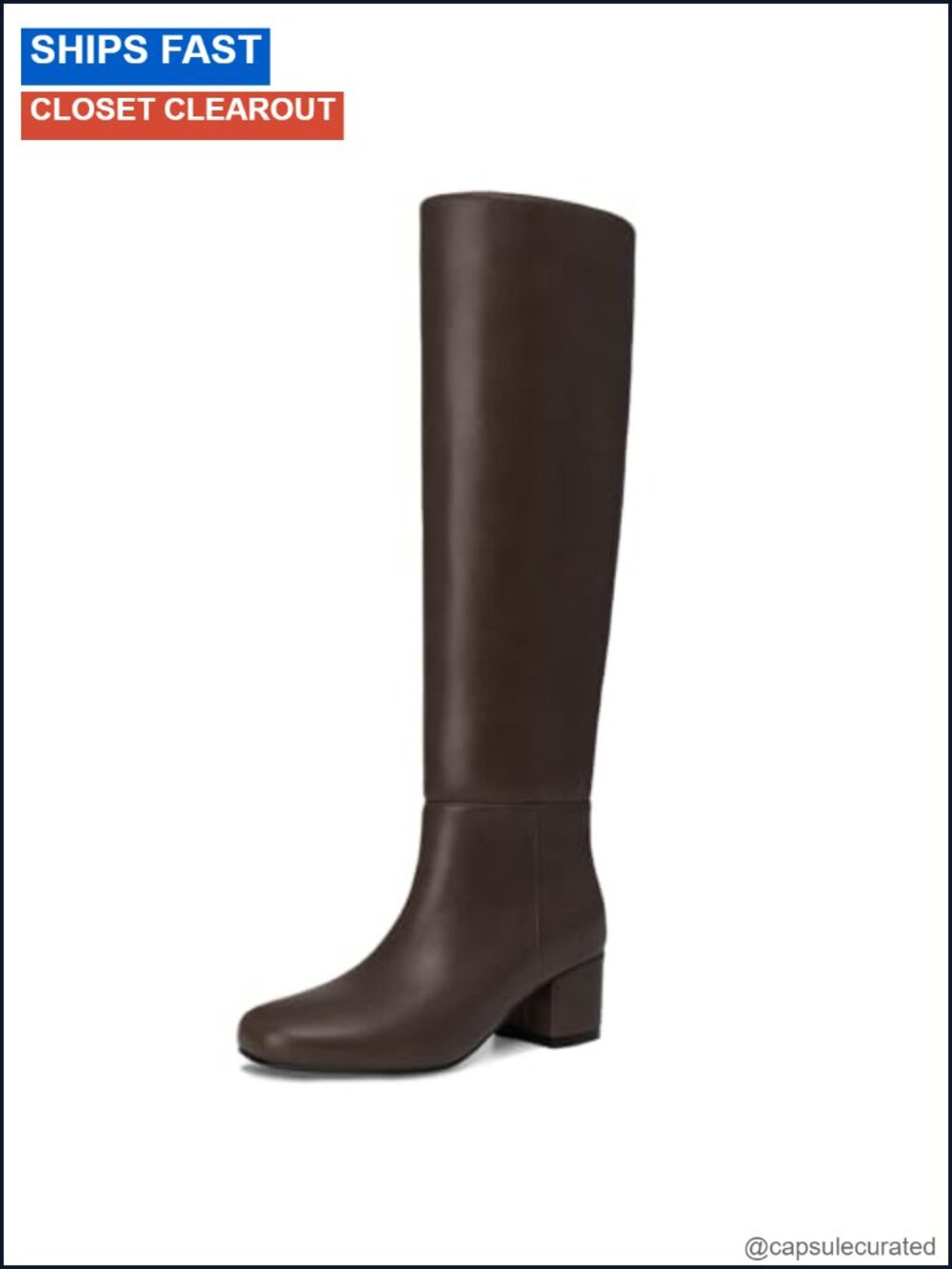 Women's Knee High Boots Chunky Low Heel Square Toe Pull On Fall Winter